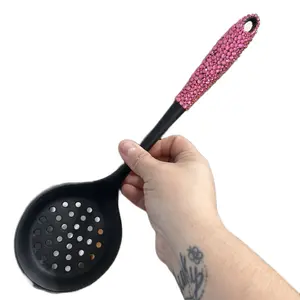Bedazzled Slotted Spoons - Stainless Steel & Silicone - Colorful - Fun