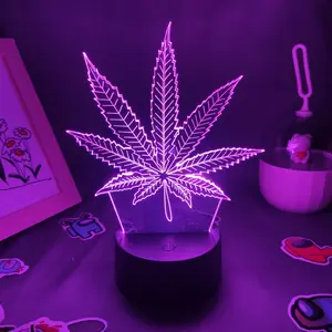 Marijuana Leaf Stoner LED Lamp - Certified Night Light