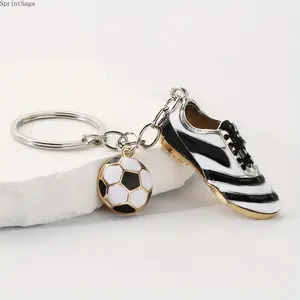 Creative Alloy Metal Football Shoe Keychain Pendant, Stylish Car & Luggage Charm, Perfect Commemorative Gift for Friends & Brothers