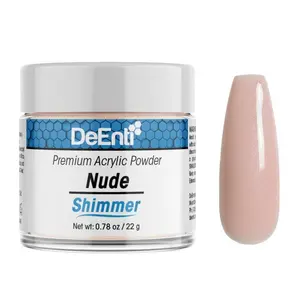 DeEnti Shimmer Acrylic Powder, 0.78 oz Nude Shimmer, Non-Yellowing Self-Leveling Formula, Salon-Grade Professional Quality for Manicure Nail Art & Fake Nails