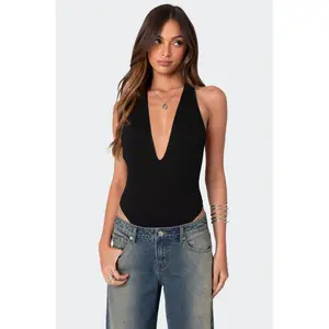 Deep V Backless Bodysuit