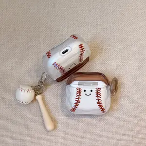 Sports Cartoon Baseball Expression AirPods Case, Compatible with AirPods 4/3/2/1, AirPods Pro 3/2, Apple Earphone Cover