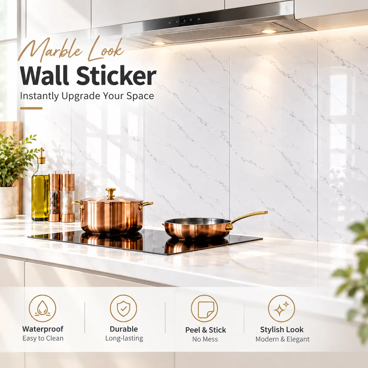 20 Pack Peel and Stick Wall Tiles, 11.8" x 23.6" Marble Pattern Wall Stickers, Waterproof Self-Adhesive Wall Panels for Kitchen Backsplash, Bathroom, Living Room & Home Decor (Covers ~38.75 Sq. Ft.)