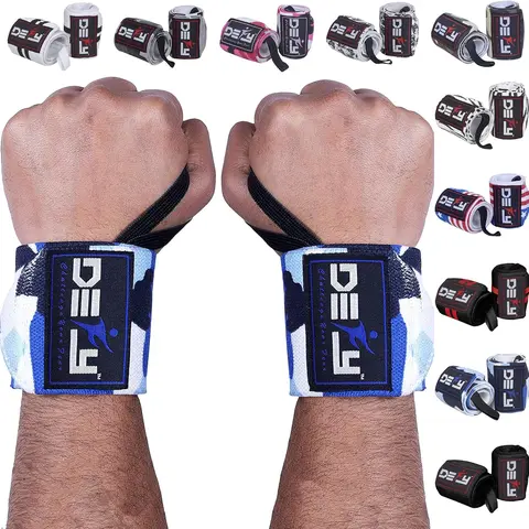 DEFY Fitness Wrist Wraps 18" Professional with Thumb Loops- Premium Quality, Strong Fastening Straps- Men & Women – Best for Weightlifting, Powerlifting,Strength Training