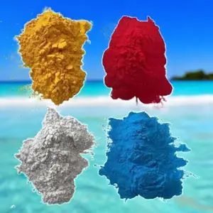 Pintura De Santo 4 Color Set - 1 Pound Each - Yellow Red White Blue Pigments for Painting Crafting & Artistic Needs