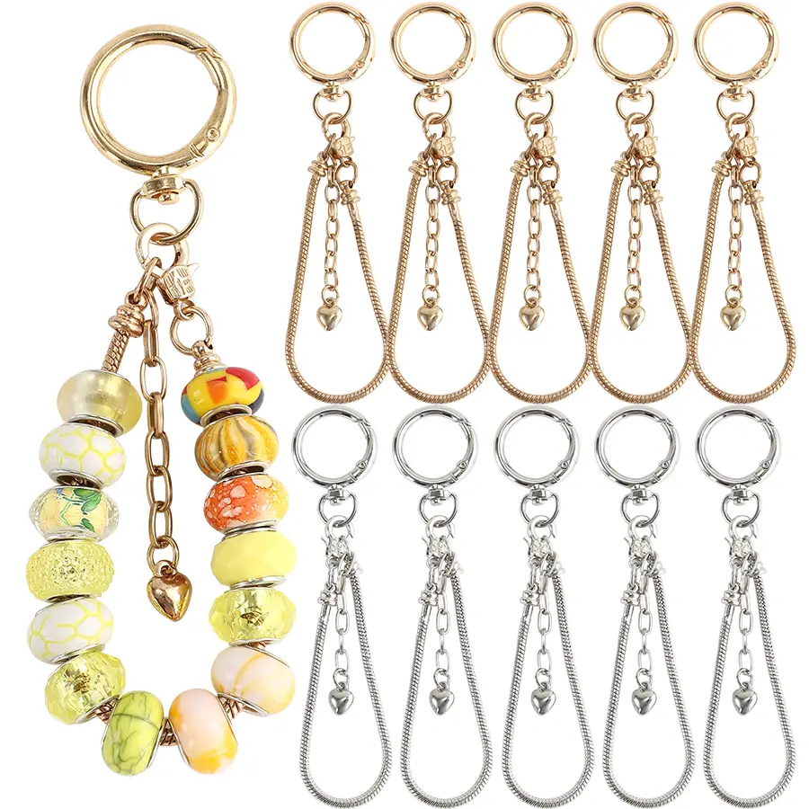 20-piece blank beaded keychain set - for ladies. A creative keychain DIY art keychain - suitable for handmade bag hangers, cup chains, mobile phone chains, ideal for gifts for weddings, parties, birthdays, and new school years.
