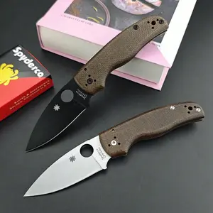 SP C229 Outdoor High Hardness Bearing Folding Knife Linen Handle Survival Hunting Knife Portable Pocket Knife Fishing Knife Christmas Gift Knives