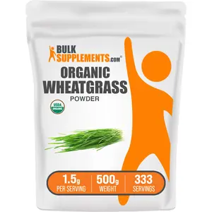 BulkSupplements - Organic Wheatgrass Powder - Natural Fiber - Certified Organic - 100g-1kg -  1.5g per Serving