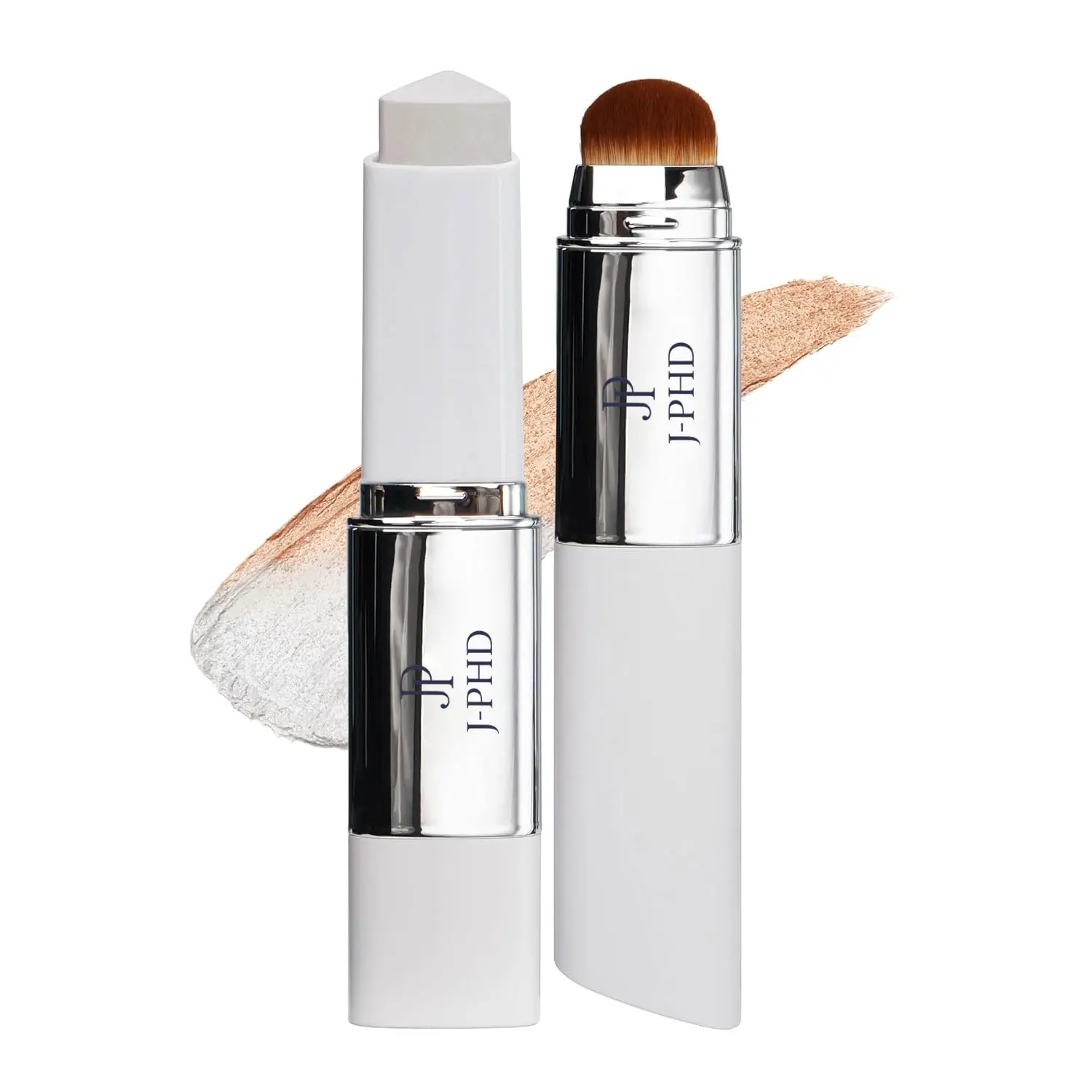 2-in-1 Color Changing Foundation Stick with Brush, Lightweight Hydrating Makeup for an Even Skin Tone and Natural Finish, 1# Light