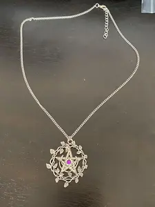 Pentagram Necklace With Purple Stone