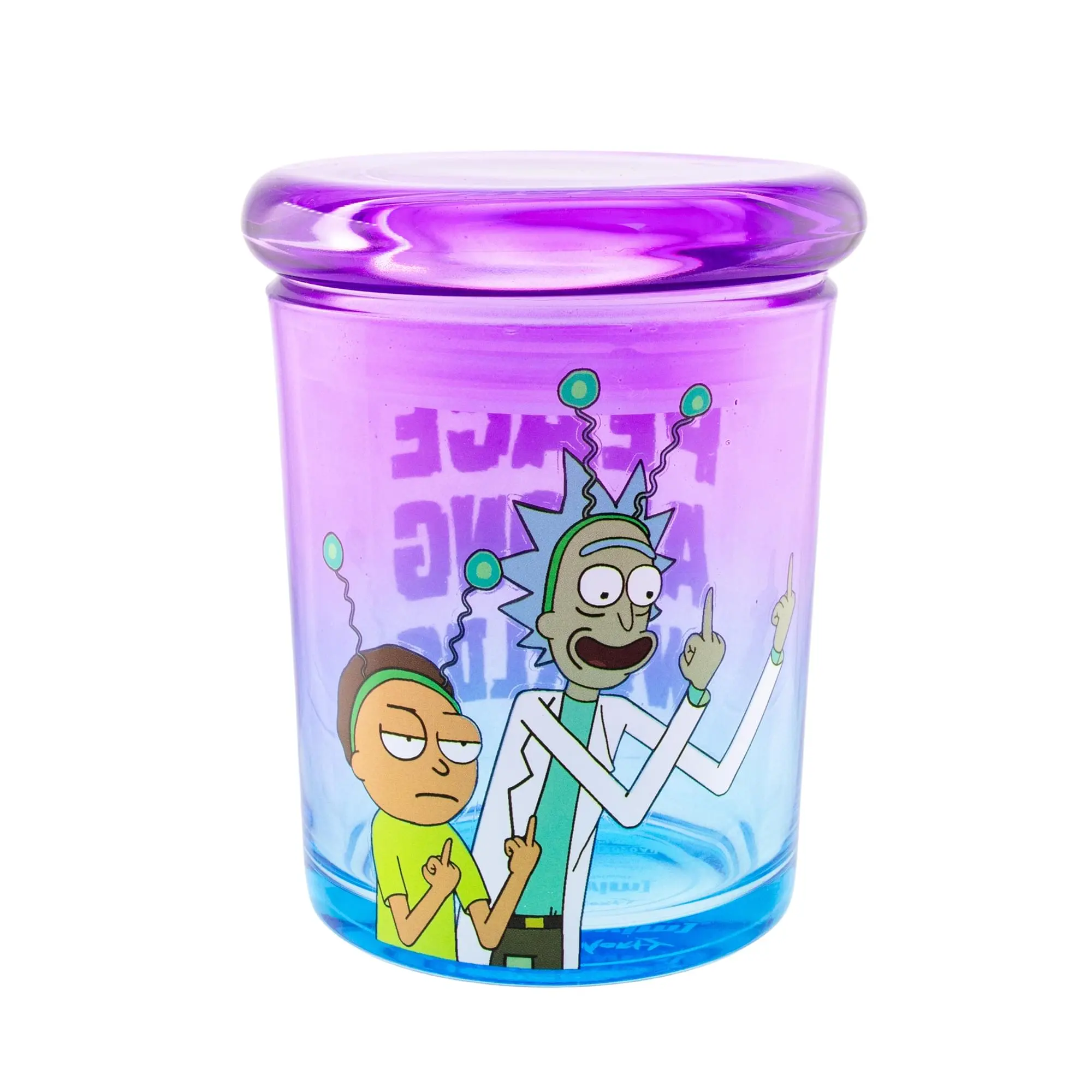 Rick and Morty Peace Among Worlds 6 Ounce Glass Jar with Lid Rick and Morty Peace Among Worlds 6 Ounce Glass Jar with Lid