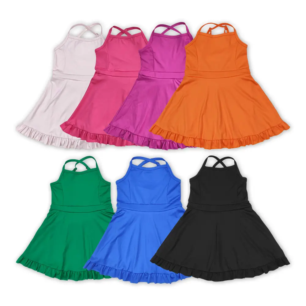 Stylish & Functional Multi - Colored Sleeveless Dress for Active Girls in Summer Athletic Tennis Girls Dress Workoutdress