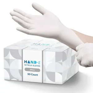 Hand-E Nitrile Gloves - White