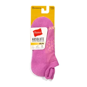 Hanes Absolute Run Women’s No Show Tab Socks, 3-Pairs