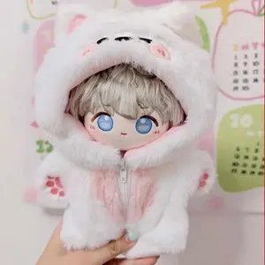 20cm Samoyed Doll Clothes Cute Animal Onesie Plush Outfit, Cartoon Puppy Jumpsuit for Cotton Dolls, Soft Toy Costume Accessories