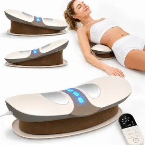 Lower Back Massager for Back & Sciatica Pain Relief Back Stretcher for Spinal Decompression Lumbar Traction Device with Rocking Stretch & Height Adjust Relaxation & Exercise Gift 3-Level Electrotherapy Vibration Massage 3-Level Hot Compress