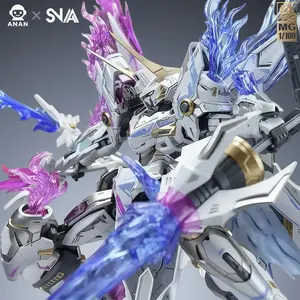 Luxury 1/100 Scale Soul Flame Mecha Model Kit, 22cm Fully Movable Holy Knight, Pre-Painted Armor, Vibrant Particle Effects, DIY Collectible