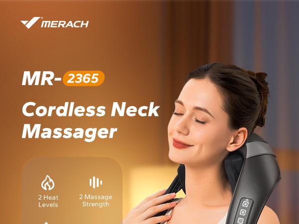 Merach 6D Cordless Shiatsu Neck Shoulder Back Massager with Heat Electric Massager Adjustable Relaxing Gift Comfort Neck Massage Devices Gift Summervibes