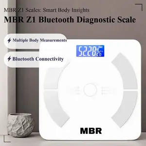 White Bluetooth Diagnostic Scale MBR  Z1  for Smart Body Insights with Multiple Measurements and Bluetooth Connectivity
