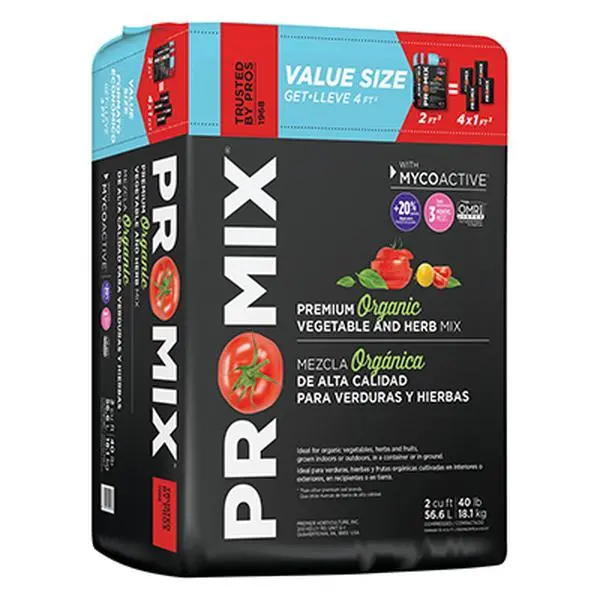 212 MAIN Pro Mix Ultimate Organic Bagged Garden Potting Soil (2 cu ft) - Slow-Release Fertilizer, Peat Moss, Natural Plant Stimulant, All-Natural Ingredients for Vegetable Growers