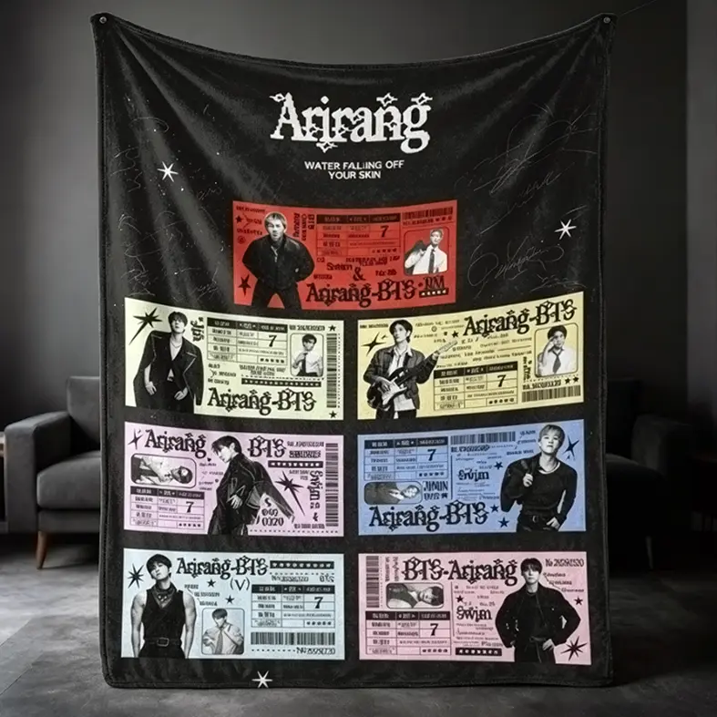 Arirang Cam-Army Flannel Blanket, Large Size, Soft and Lightweight, Suitable for All Seasons, Perfect for Bed, Sofa, Office, Camping, Travel