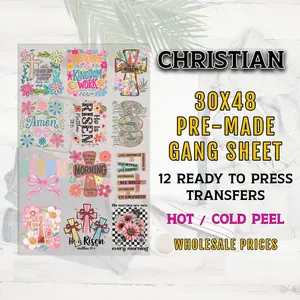 Christian Gang Sheet, Faith DTF Transfer, DTF Transfer Ready For Press, Faith DTF Prints, Faith Gang Sheet, Heat Transfer, Custom Transfers