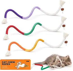 3-Pack Cat Dental Chew Ropes, Teeth Cleaning Toys for Kittens & Indoor Cats, Oral Health Support Supplies