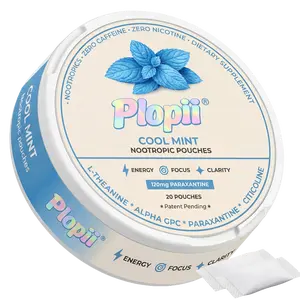 Plopii Focus Nootropic Pouches, 120mg Paraxanthine, Nicotine-Free, Caffeine-Free | Alpha GPC, Citicoline, L-Theanine, Ginseng | Vitamin B6 + B12 | Plant-Based Energy Pouches | Brian Vitamins