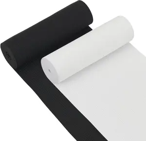 6-Inch Wide Black and White Elasti Band, 4-Yard Flat Stretch Elastic Band Heavy Stretch Knit for DIY Sewing Project Waist Band Making
