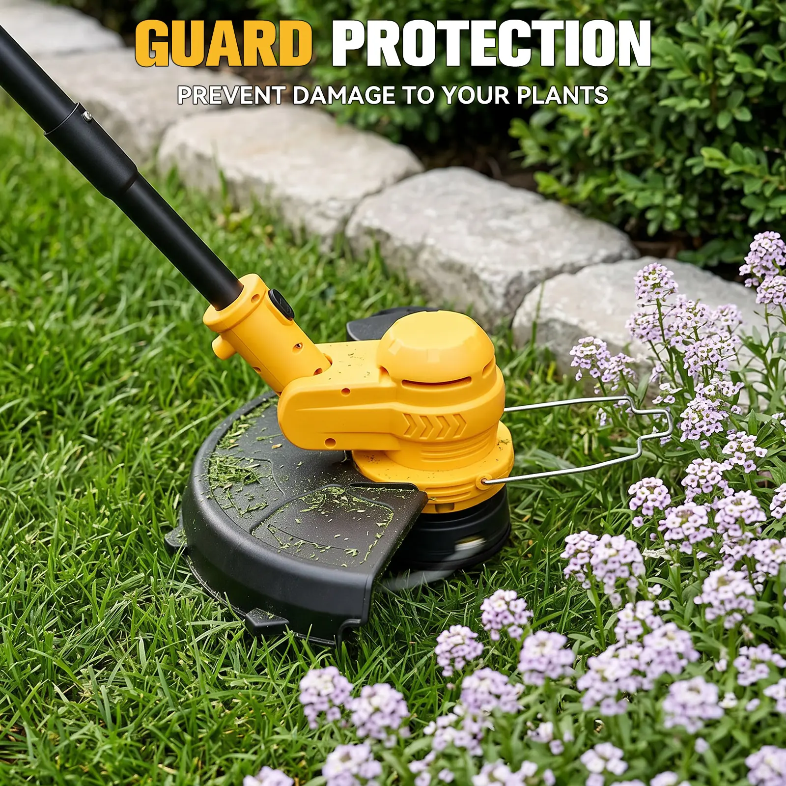 Tanlook 20V Battery Powered Weed Trimmer,Battery Power Digital Display, Lightweight Electric Grass Cutter Weed Wacker with Multiple Cutting Modes for Garden Lawn Maintenance Yard & Lawn Care Tool