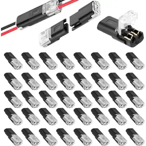 Double-Wire Plug-in Connector, Pluggable 2 Pin 2 Way Led Strip Lights Connectors Low Voltage Wire Connector with Locking Buckle, Fast Connect Plugs Led Connectors for Strip Lights