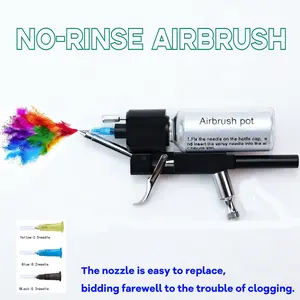 Second-Generation No-Clean Spray Gun Kit, Quick Paint Replacement, Anti-Clogging, Portable, Ideal for Model Painting, DIY Projects, Car Details, Paint Spraying Tool