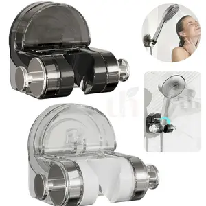 (Atención: escenarios de uso e instrucciones de instalación)Soporte de ducha con ventosa ajustable de ABS, soporte para cabezal de ducha con ventosa, sin necesidad de perforar, requiere superficie lisa.