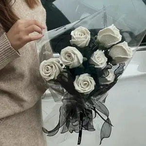 Handmade crochet rose flowers bouquets