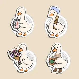 Cute Goose Magnetic Pop Socket Kindle Grip Cute Adorable Lovely Goose With Coke Coffee Flower Bread Goose E‑Reader Aesthetic Trendy MagSafe Phone Grip Cute Phone Holder Popsocket