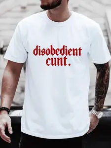 Disobedient Cult Graphic Tee T Shirt for Men Women Funny Statement Tee Streetwear Vibes Cool Print Men's T Shirts Trendy Graphic Tee Casual Outfit 90s Graphic Tees Good Graphic Tees Gift Idea Unisex Style
