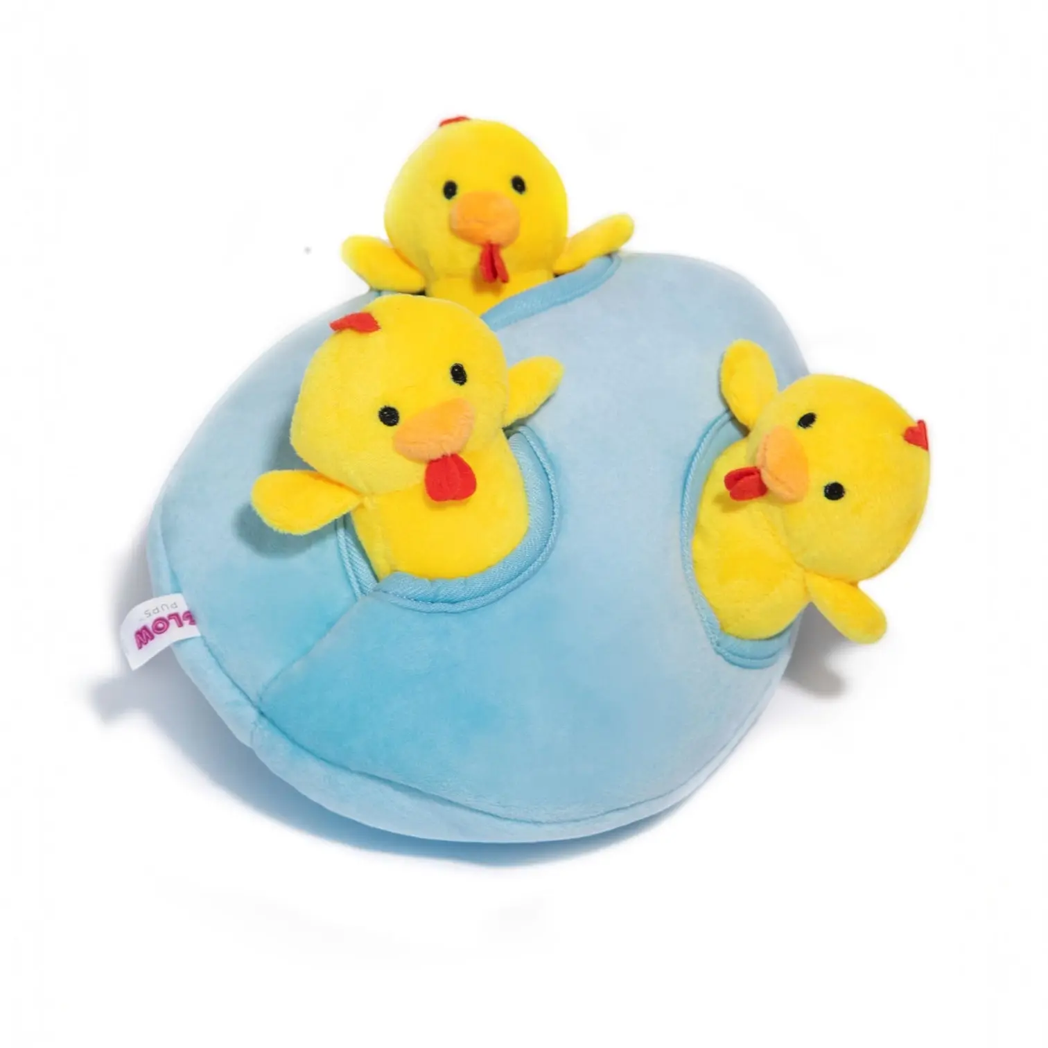 Glow Pups Burrow Chicken in Egg Dog Toys - Interactive Squeaky Plush Chickens in Durable Egg for Small to Medium Dogs - Perfect for Hide and Seek & Fetch Games