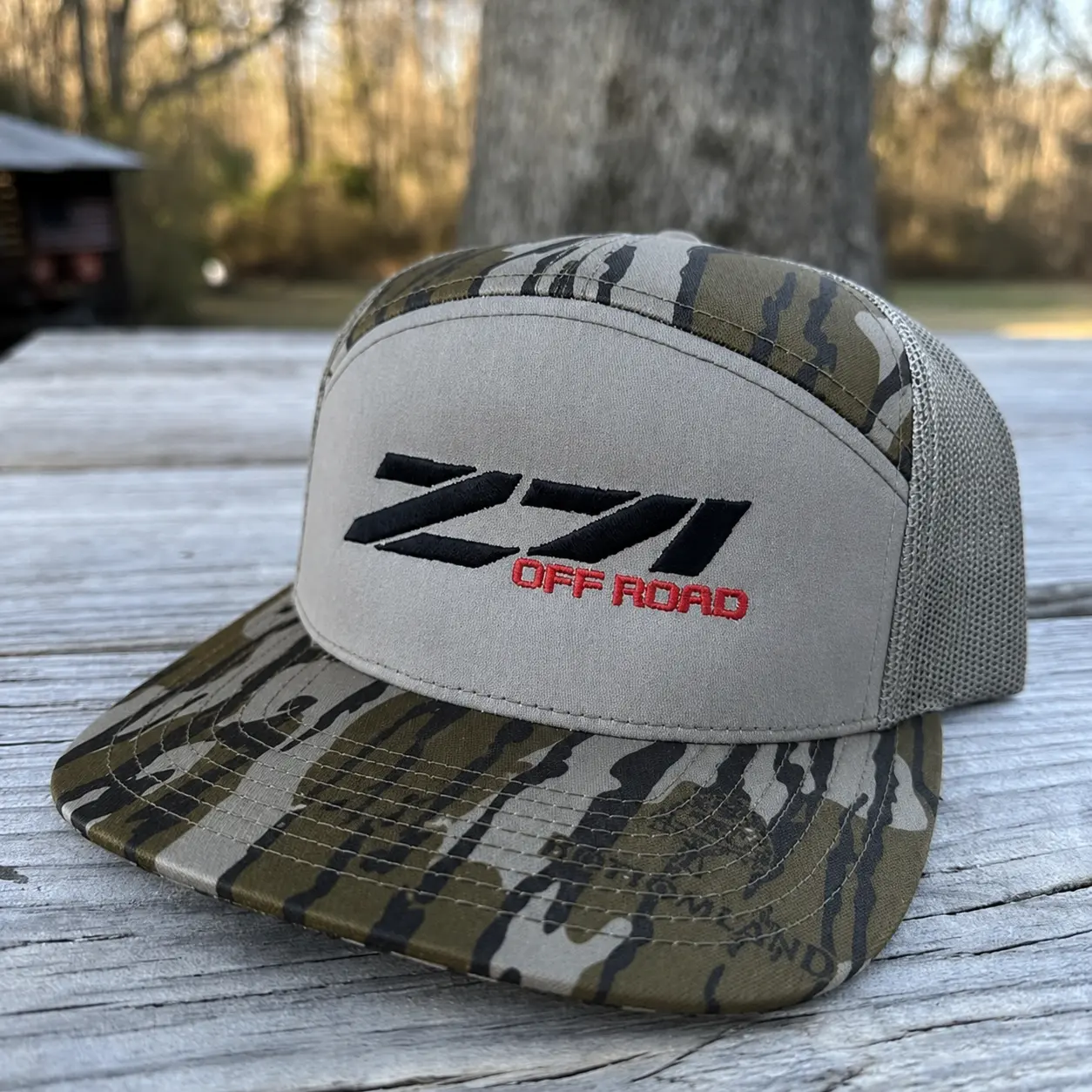 Embroidered Z71 Off Road Bottomland Camo Hat, Richardson Style Trucker Cap, Mesh Snapback Hunting Hat, Outdoor Adventure Gift, Off Road Truck Lover Cap