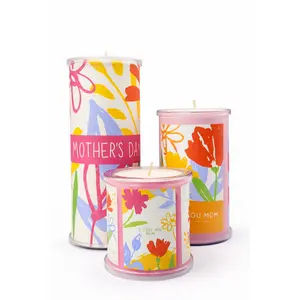 Mother’s Day Floral Candle Wrap Set | Bright Colorful Mom Gift Wrap for Wrap A Candle Base | Spring Home Decor