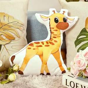 PILLOWABLE – 12” Giraff Pillow, Cute Animal Shape, Mini Hug Pillow for Kids, Fun & Decorative Toddler Throw Pillow