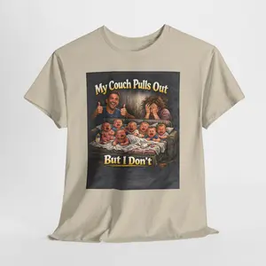 My Couch Pulls Out But I Don't T-Shirt | Retro Family Comedy Graphic Tee