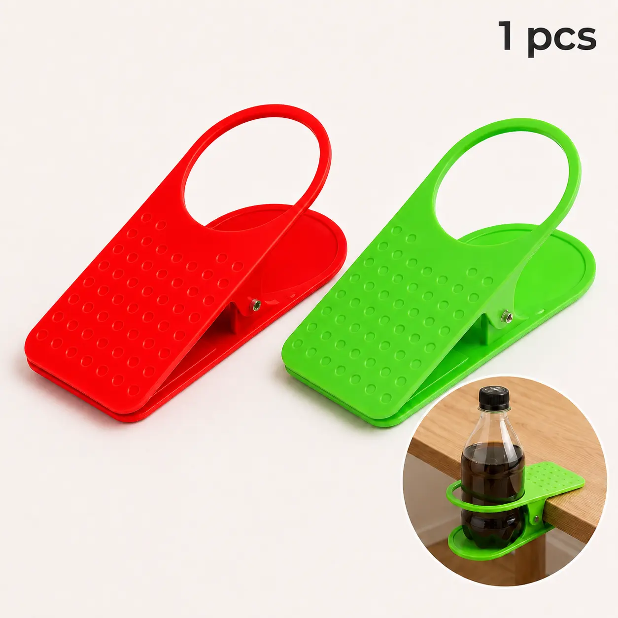 Multifunctional Table Edge Cup Holder Clip, Lightweight Desk Storage Organizer for Cups & Bottles, Clips-On Space-Saving Accessory for Office, Home