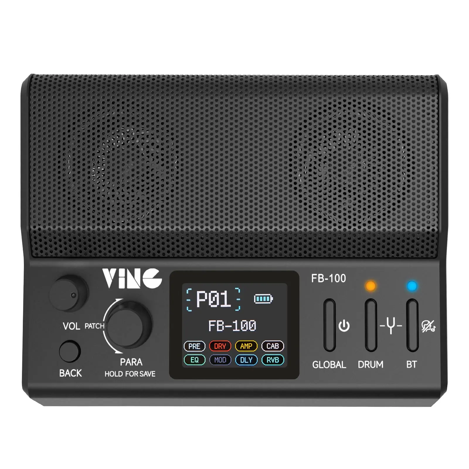VING Flybro FB-100 Guitar Multi Effects Pedal with Built-in Speaker Rechargeable All-in-One Guitar Processor with 100 Presets IR Loading Drum Machine Tuner Bluetooth USB Audio Interface
