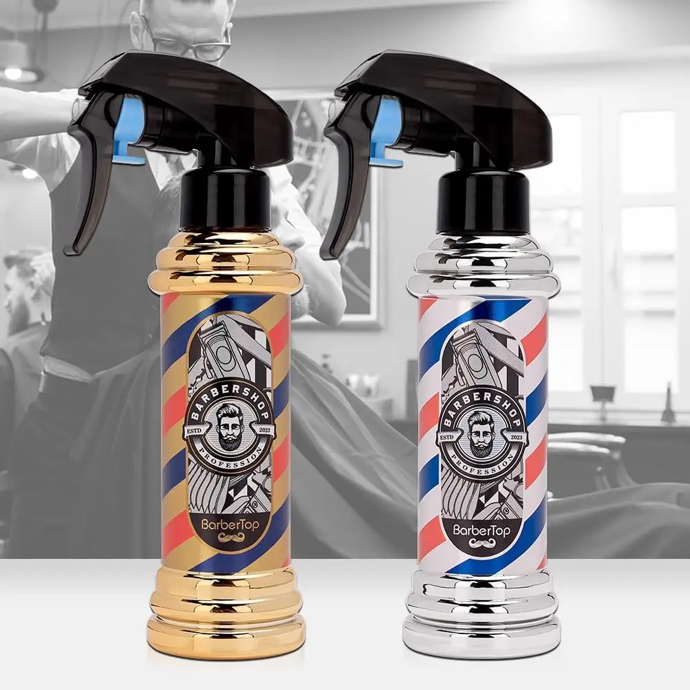 BARBERTOP Barber Fine Mist Spray Bottle - Lightweight, Portable, Ergonomic, Refillable 6.76oz Container for Hairdressing Stylists, Adjustable Moisturizing Function (Capacity-Specified for Beauty & Haircare Use)