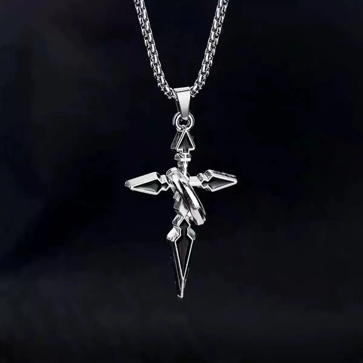 Minimalist Stainless Steel Cross Necklace for Male, Layered Pendant Fashion Jewelry for Daily Wear
