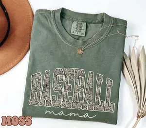 Comfort Color Camo Baseball Mama Shirt, Baseball Season Shirt, Game Day Sweater, Baseball Mama Shirt, Baseball Mom Gift