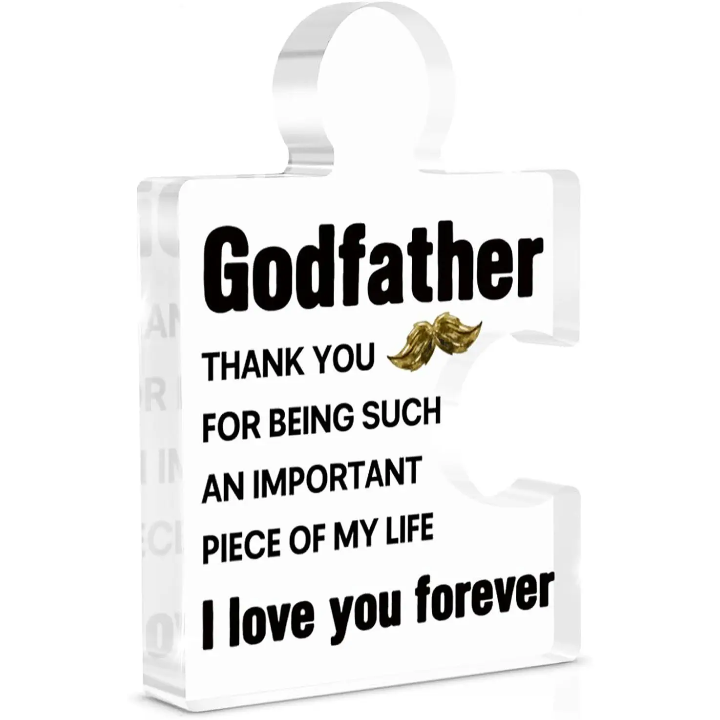 Godfather Gift, Godfather Father's Day Gifts from Goddaughter Godson Godchild, Gifts for Godfather Birthday Christmas Fathers Day Acrylic Puzzle Piece Decorative Plaque Desk Decorations for Home Decor