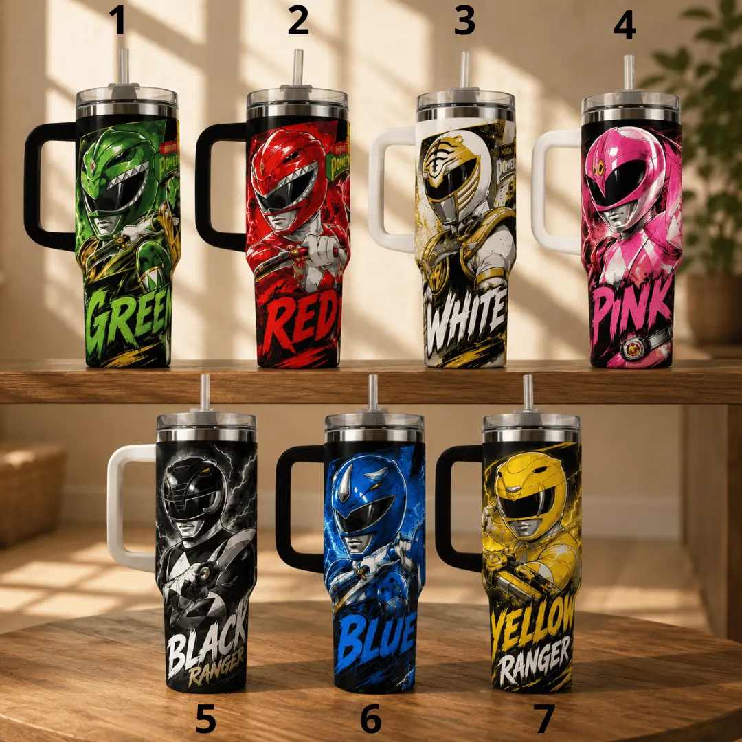 Color Ranger Inspired 20oz/30oz/40oz Stainless Steel Tumbler – Double Wall Vacuum Insulated Travel Mug, Reusable Hot & Cold Drink Cup