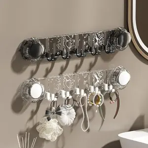 Rotating Shower Suction Cup Hook Space Saving Non Punch Wall Towel Hanger Corrugated Hook for Home Office Organizer Transparent 360 Degree Rotation Strong Suction Power