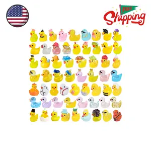 60 Pcs Mini Resin Ducks, Tiny Ducks to Hide Glow in The Dark